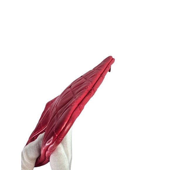 CHANEL Lambskin Pouch Clutch Leather Medium O Case Quilted Matelasse CC Dust Bag - Picture 15 of 16